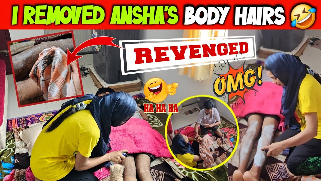 I removed ‼️ Ansha's body hair 🤣 || REVENGED 😈 (He get angry 😡) #tranding