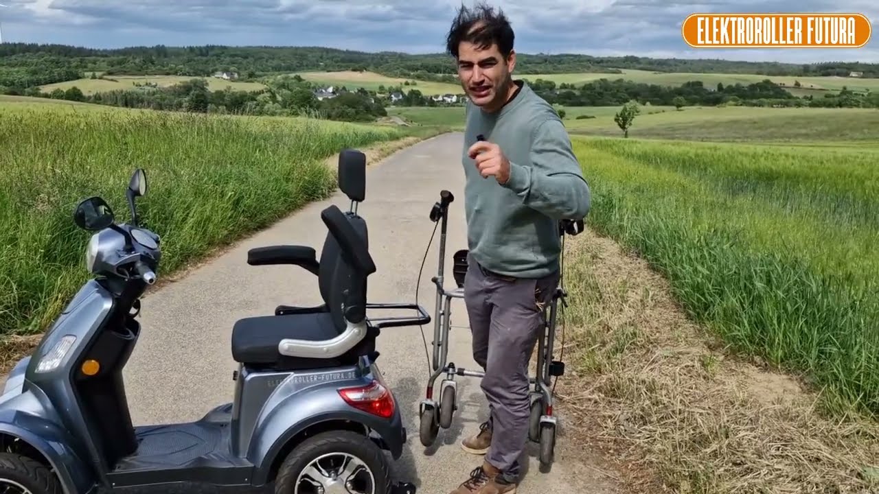 Kostenlose Rollatorenhalterung bei den E-Mobilen Vita Care 4000, 1000 und E-Nobilus Seniorenmobil