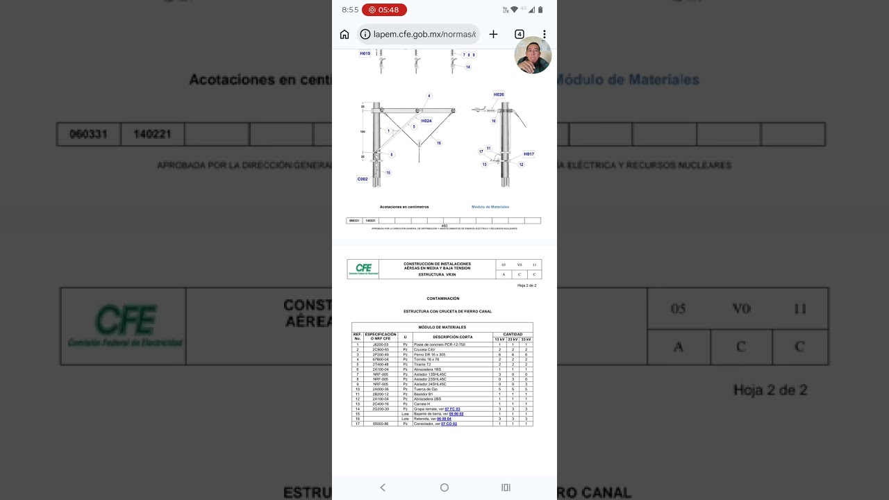 Estructura V De la norma de la CFE 