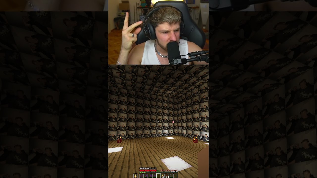 #rewinside macht in #minecraft #craftattack 12 einen Raum voller #juliabeautx Bilder | Rewinside