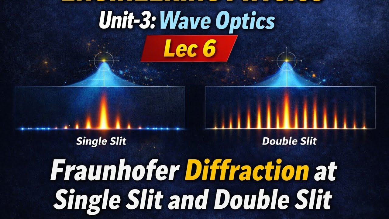 Fraunhofer Diffraction at Single Slit and Double Slit | Wave Optics | Lec 6 | AKTU | BTech 1st Year