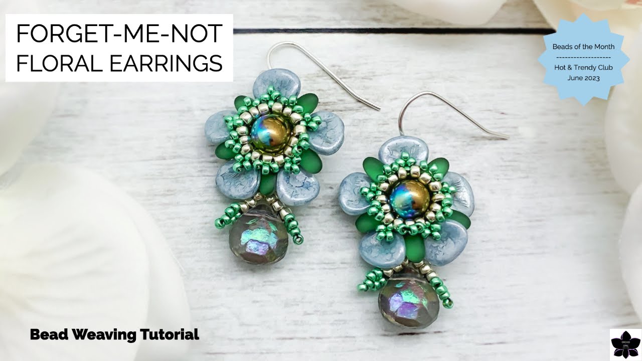 How to: Forget-Me-Not Floral Beaded Earrings Tutorial