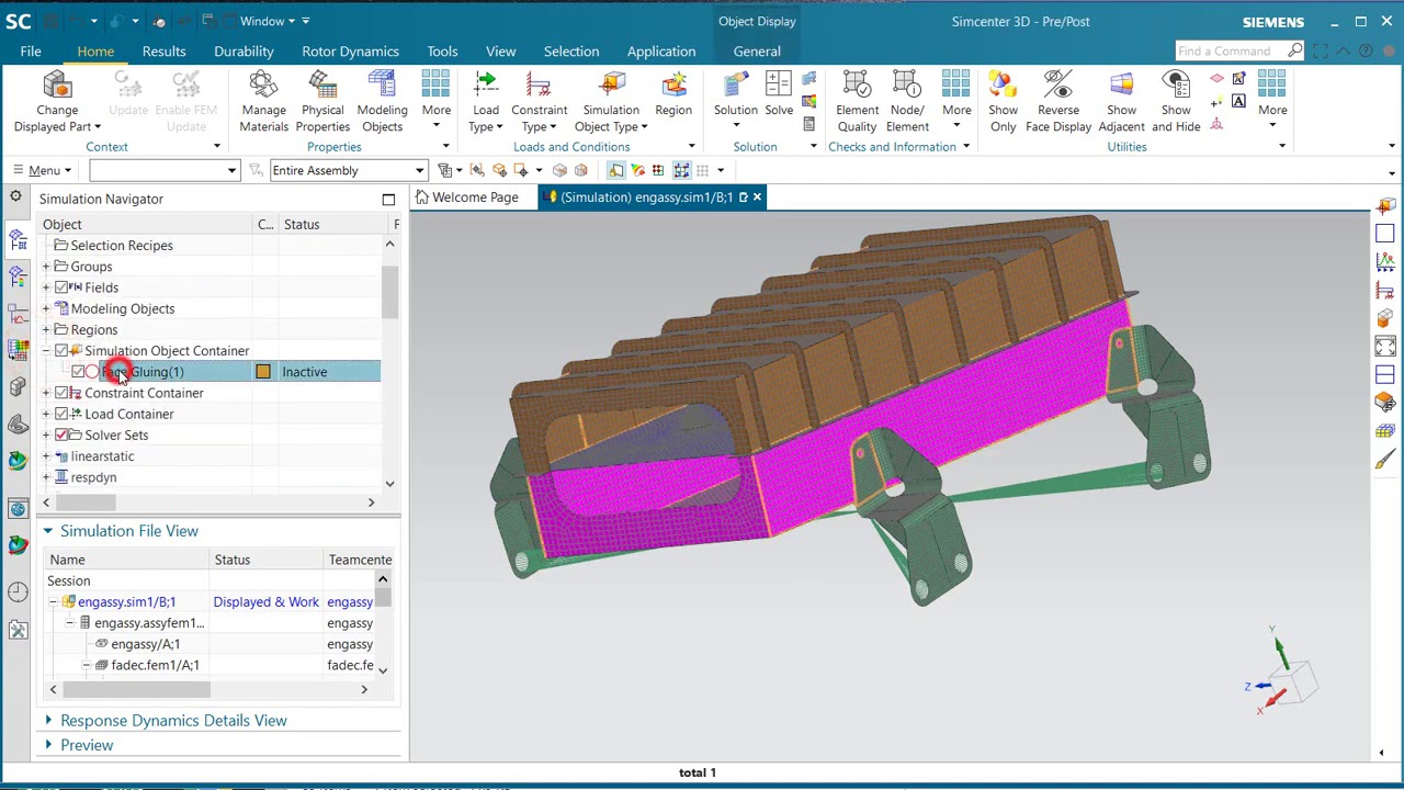 Simcenter 3D Durability analysis of a FADEC electronic box assembly from a dynamic excitation