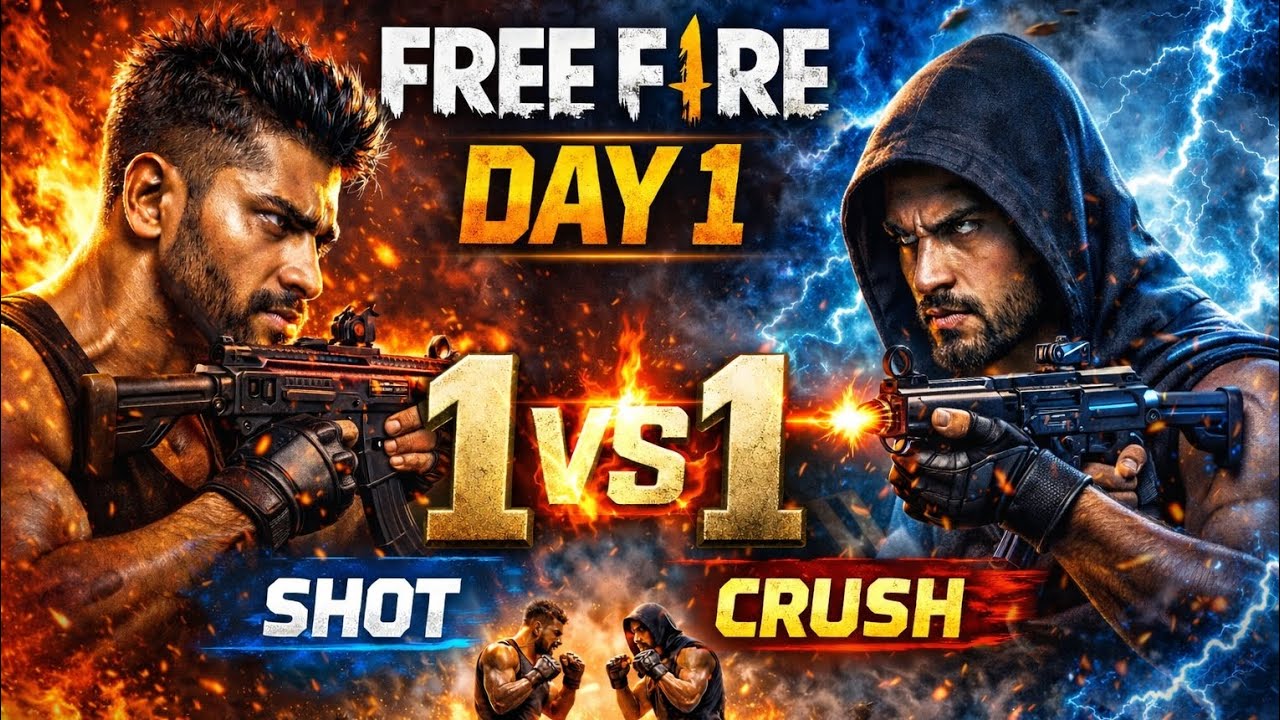 FREE FIRE DAY 1 🔥 | 1vs1 Gun Fight | Full Power Gameplay  