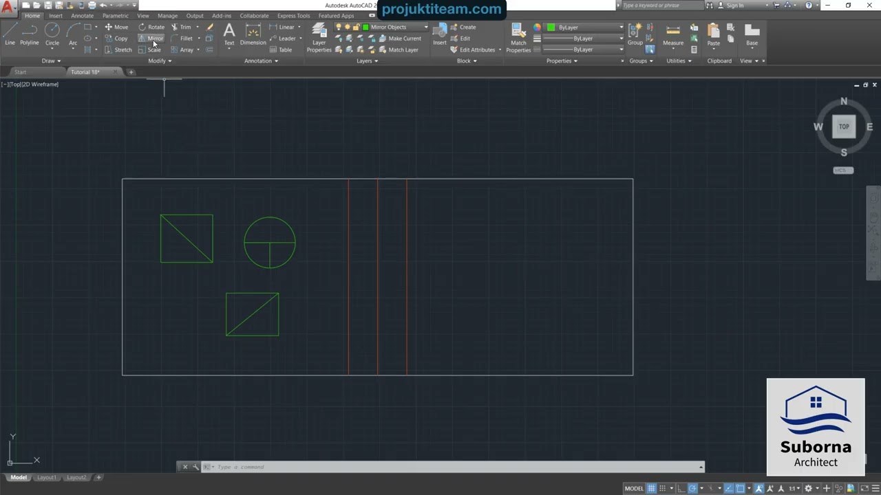 Tutorial 18: Using Offset & Mirror in AutoCAD | Offset & Mirror Command Bangla