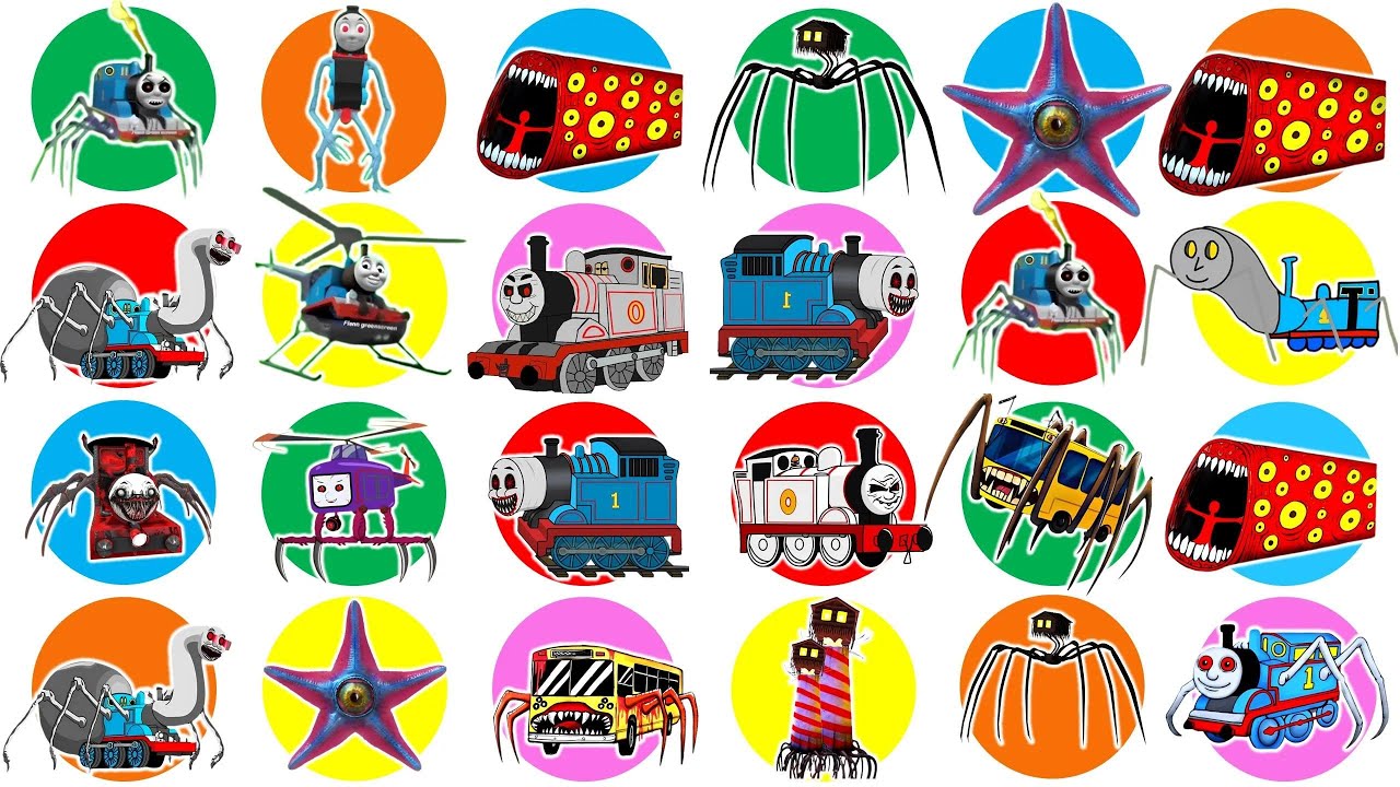 Spin Wheel Thomas Laba-laba, Thomas Siren head, Train Eater, Thomas Lipan, Timothy Train