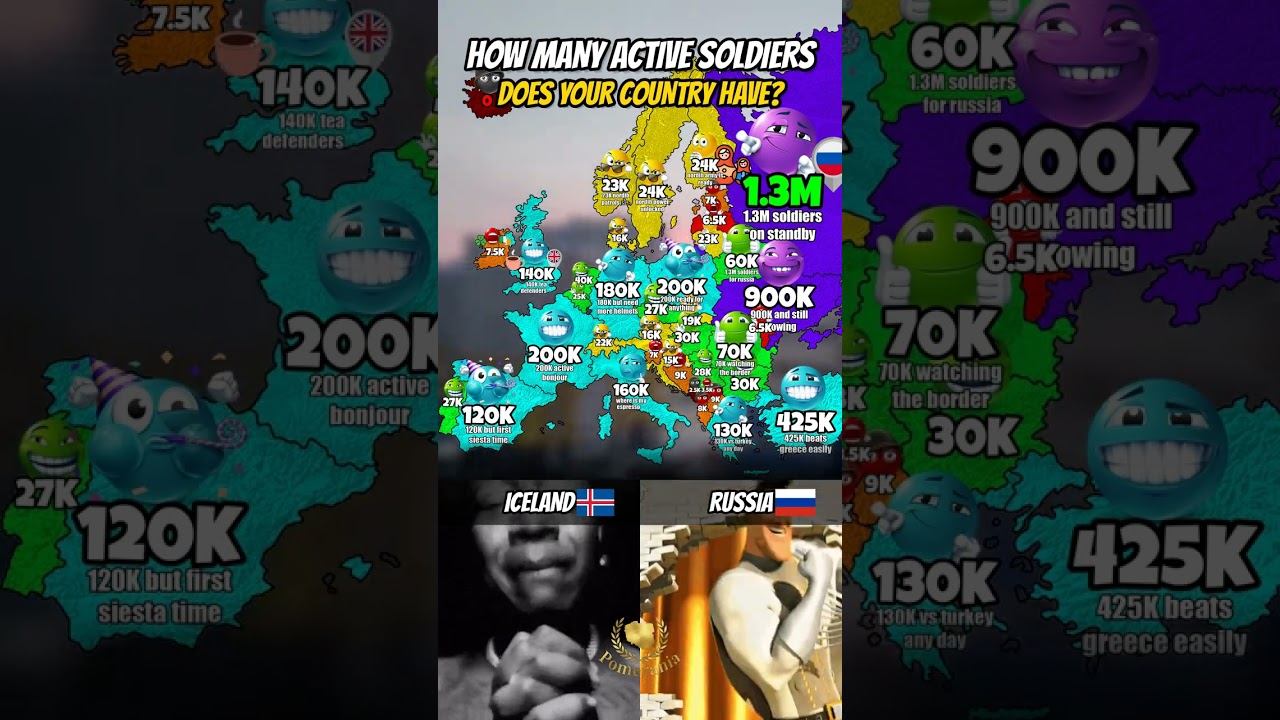 How Many Active Soldiers Does Your Country Have? 🪖 #mapping #shorts