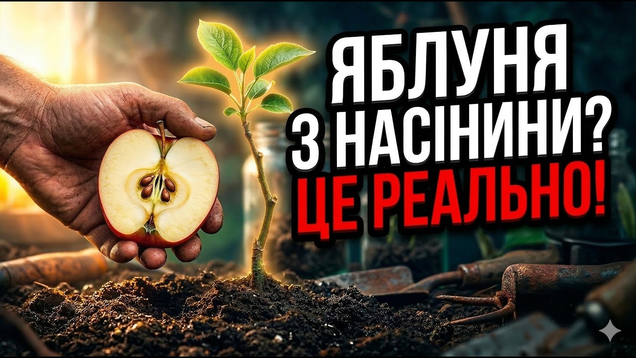 Власний САД з одного яблука. ПРОСТА технологія вирощування дерева з КУПОВАНОГО плоду.