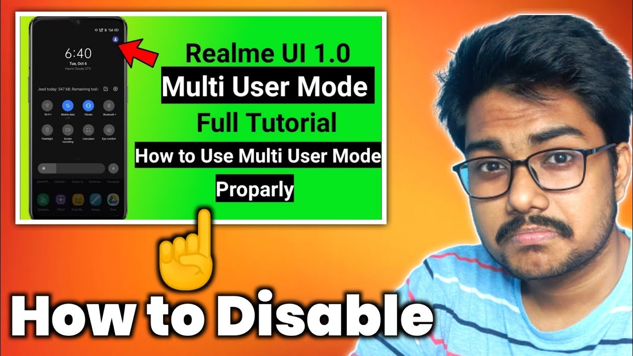 Multi user mode - How to disable this from Notification drawer on Realme UI 1.0 and Realme UI 2.0