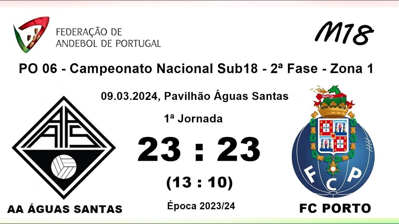 (SUB18) AA ÁGUAS SANTAS 23X23 FC PORTO
