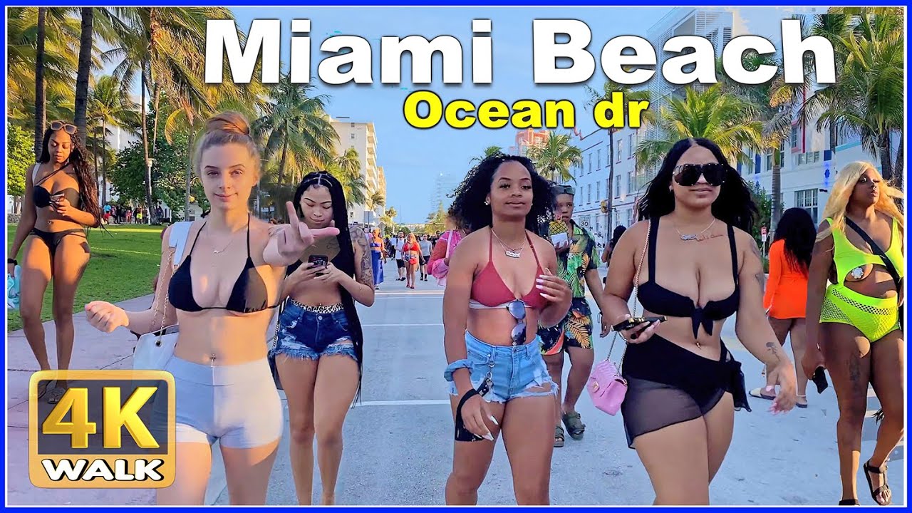 【4K】WALK Ocean Drive - MIAMI BEACH Florida 4k video USA
