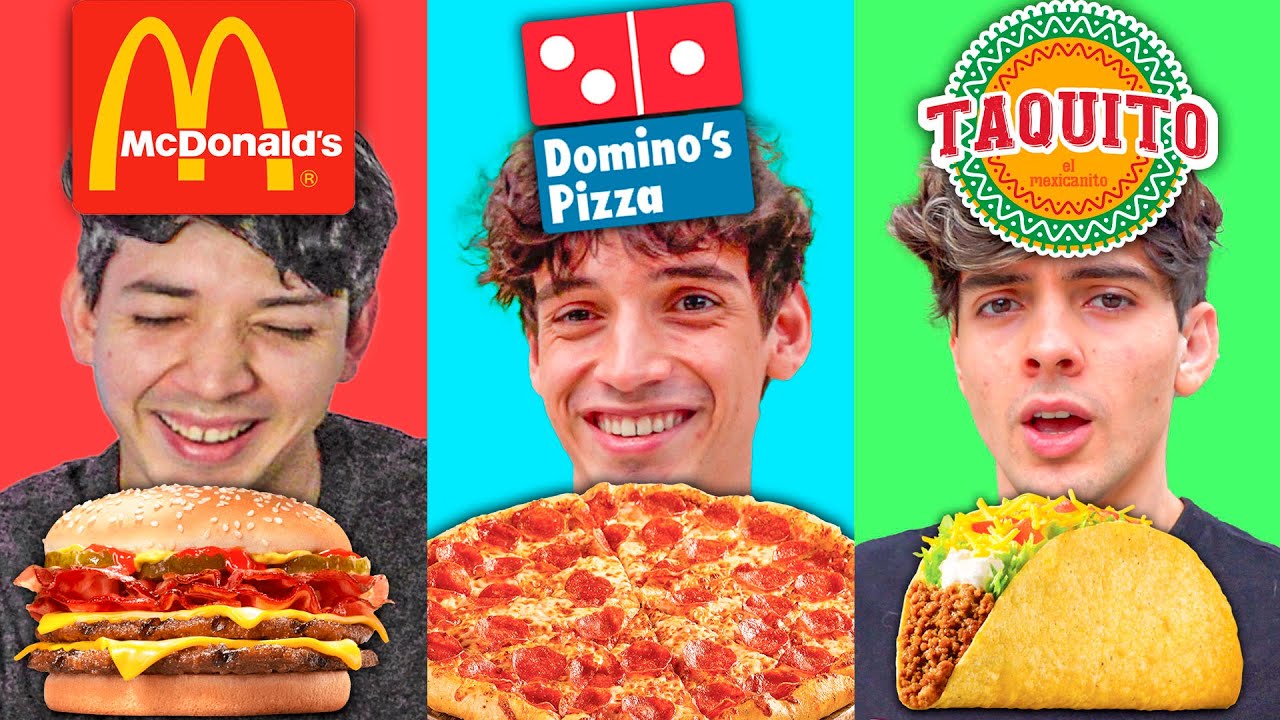 QUIEN COME MAS COMIDA R&Aacute;PIDA??🍕🍔🌮 (CHALLENGE de HERMANOS) con comidas para llevar