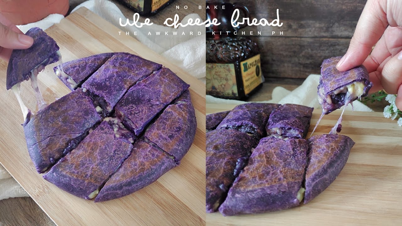 UBE CHEESE BREAD BAKED IN FRYING PAN | No Oven, No Yeast, No Egg