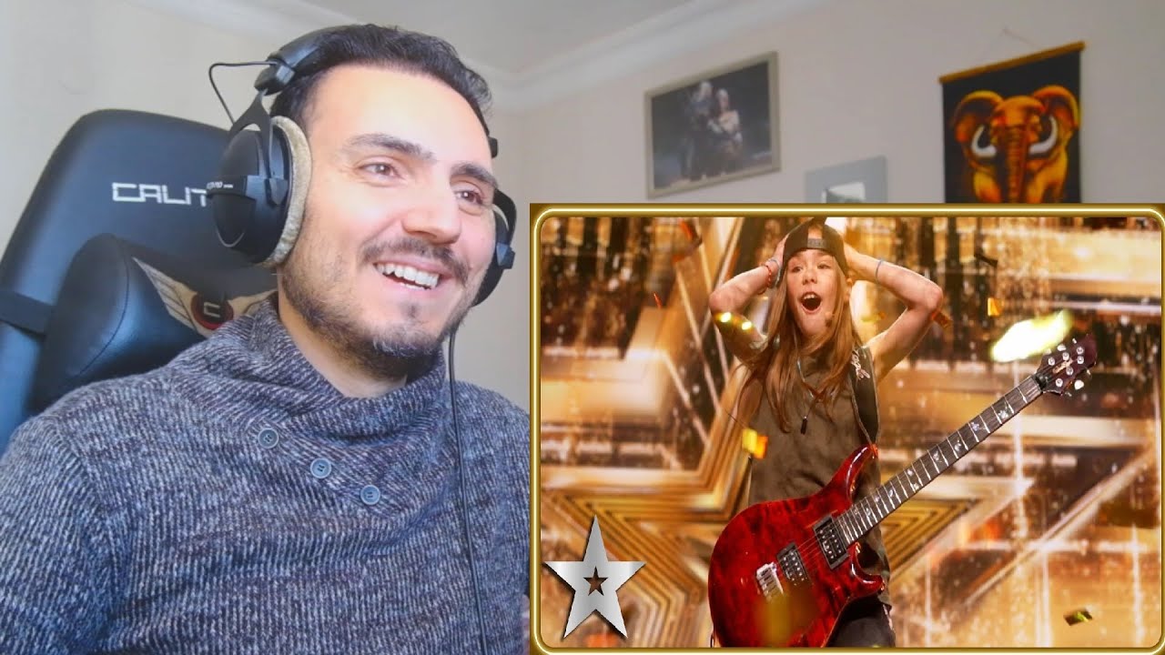 Победитель GOLDEN BUZZER Олли Пирсон зажигает гитарным соло QUEEN! | Прослушивания | Реакция BGT ...