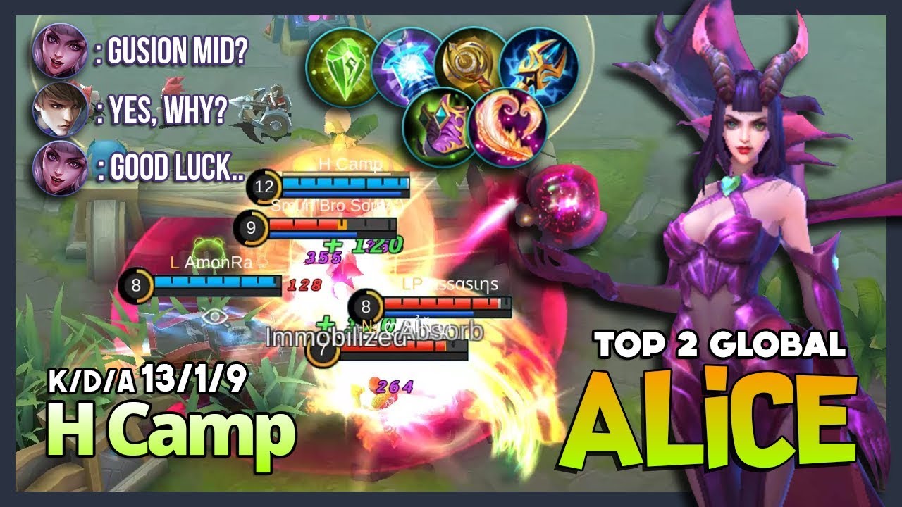 Spirit Woman Mid Lane? Fastest Skill Combo by H Camp Top 2 Global Alice ~ Mobile Legends