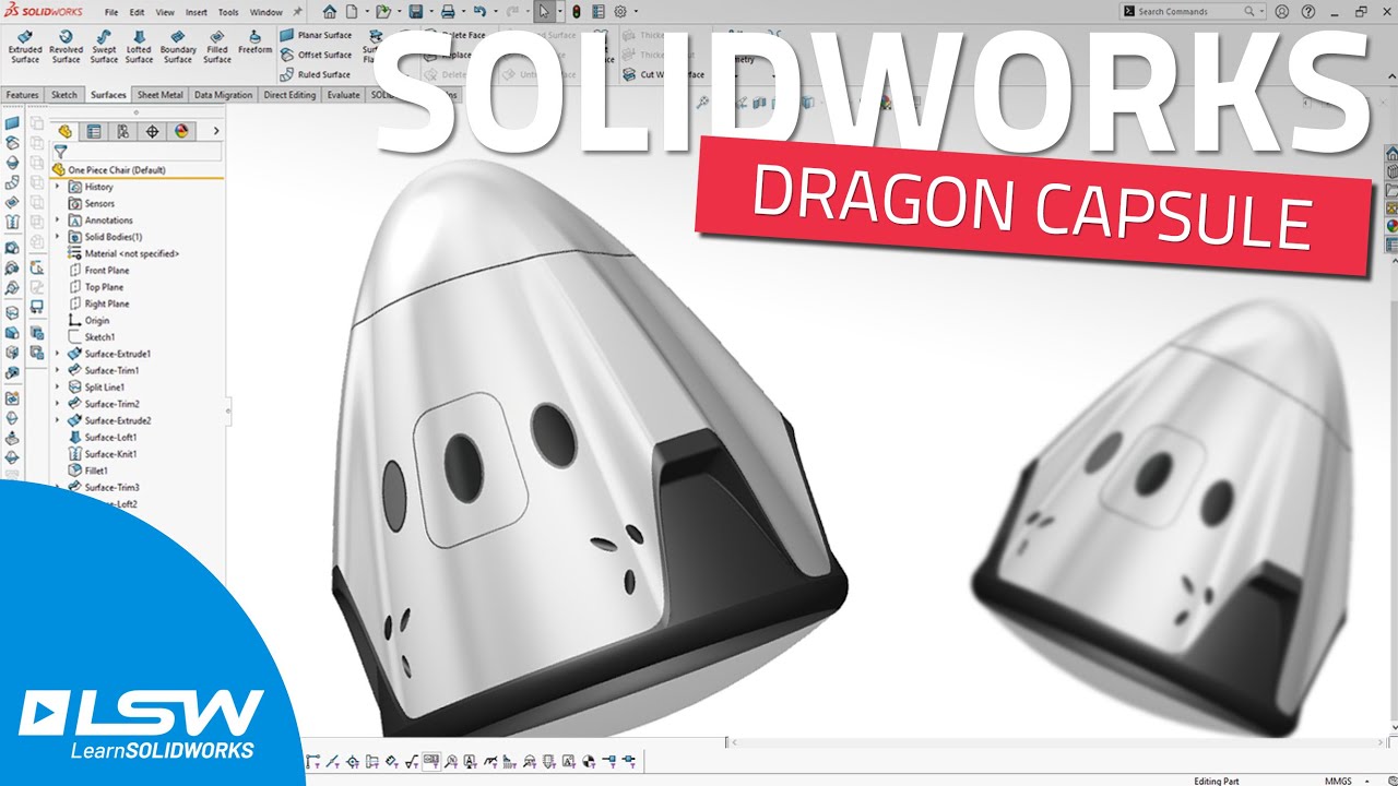 Как смоделировать капсулу Dragon компании SpaceX в SOLIDWORKS? 🚀