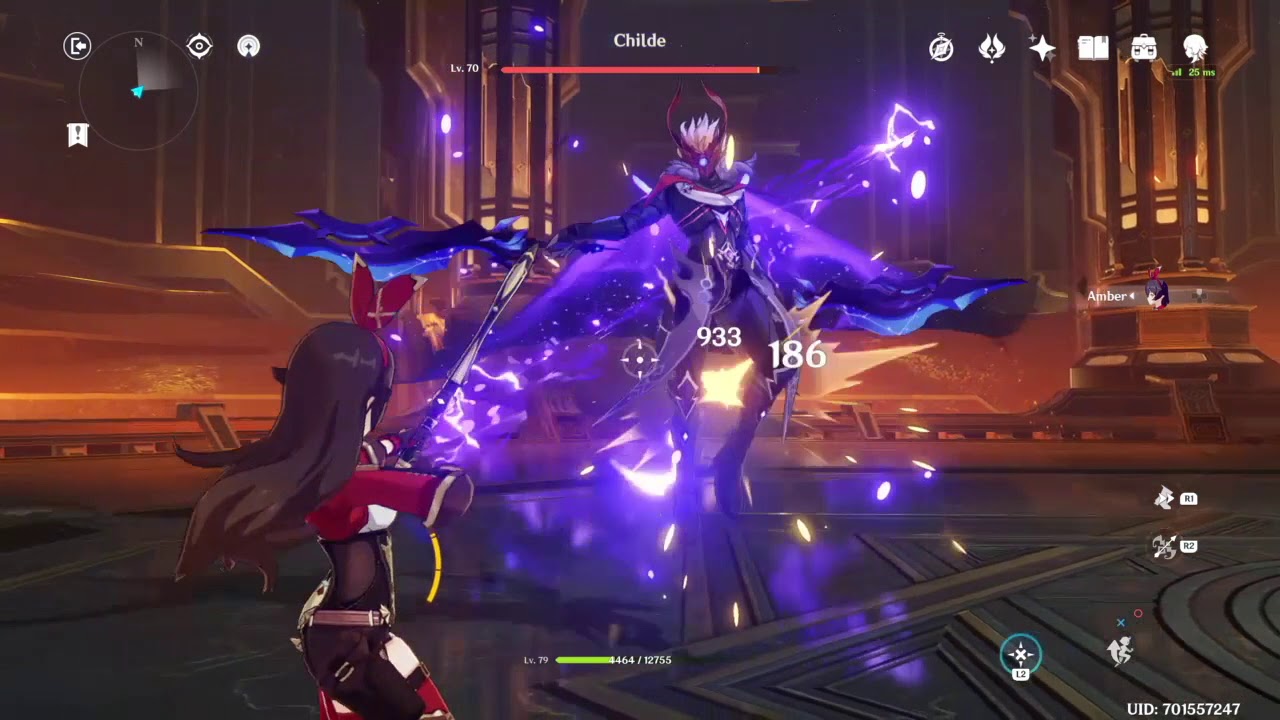 Genshin Impact Amber vs Childe BOSS FIGHT no damage taken