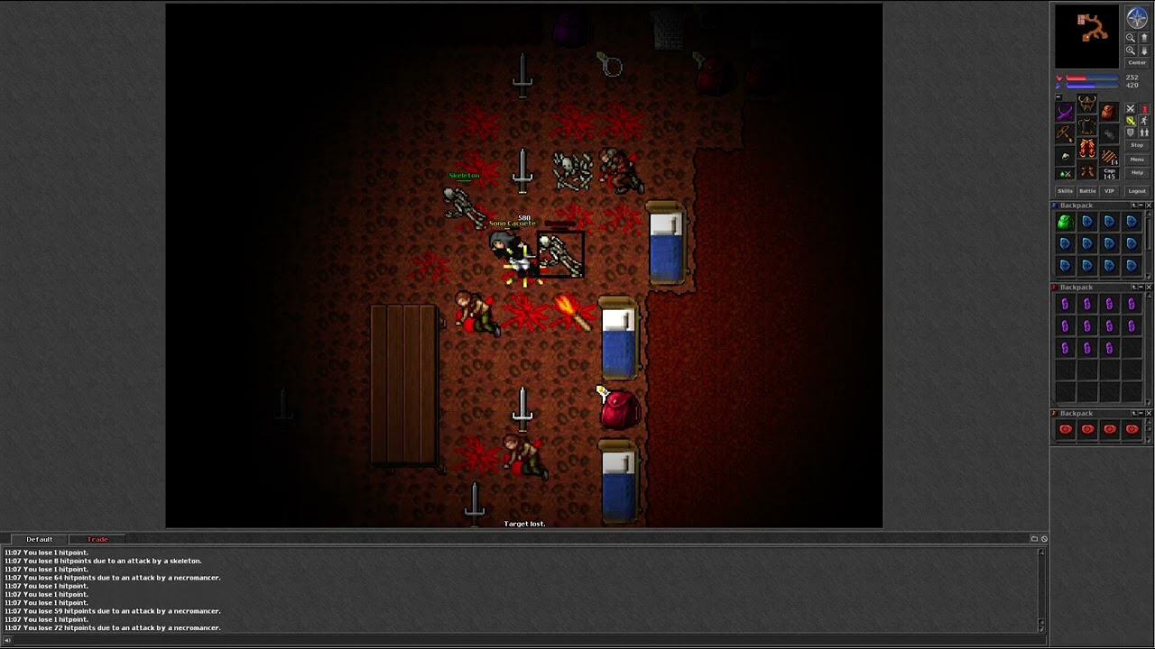 Tibia 7.21 (Level 57 Royal Paladin hunting Necromancers)