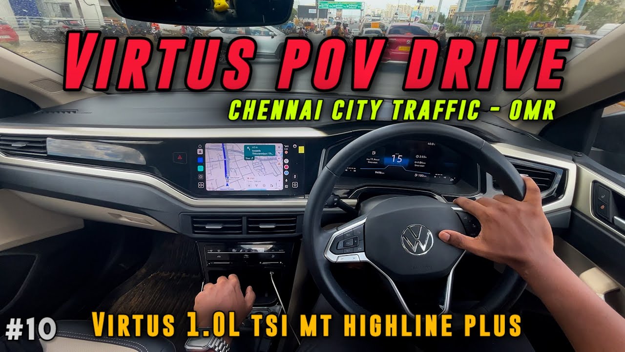 [4k] Volkswagen Virtus Highline Plus 1.0 TSI MT | Chennai City Drive POV