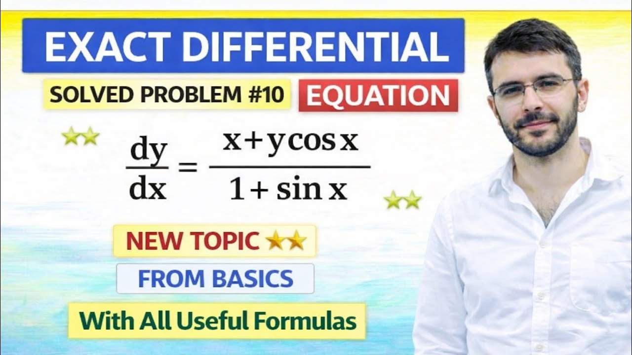 EXACT DIFFERENTIAL EQUATION SOLVED PROBLEM 10  | FIRSTORDER DIFFERENTIAL EQUATION