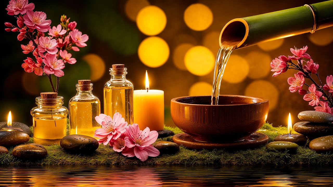 Relaxing Sleep Music + Bamboo Water Sounds 🌿 Calm Mind & Body, Anxiety Relief, Deep Sleep 😴