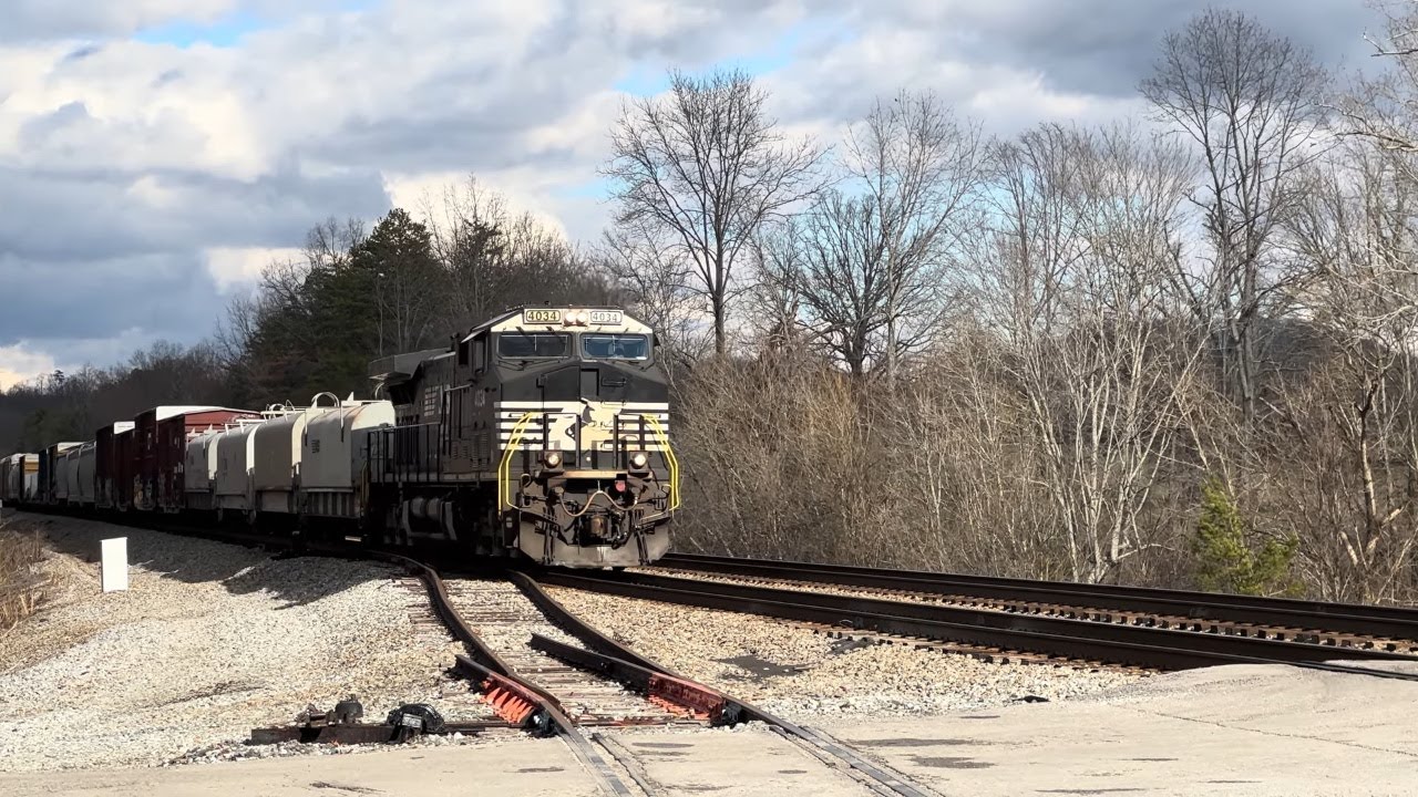 Giant Freight Train Passing Through Countryside | Railroad Crossing