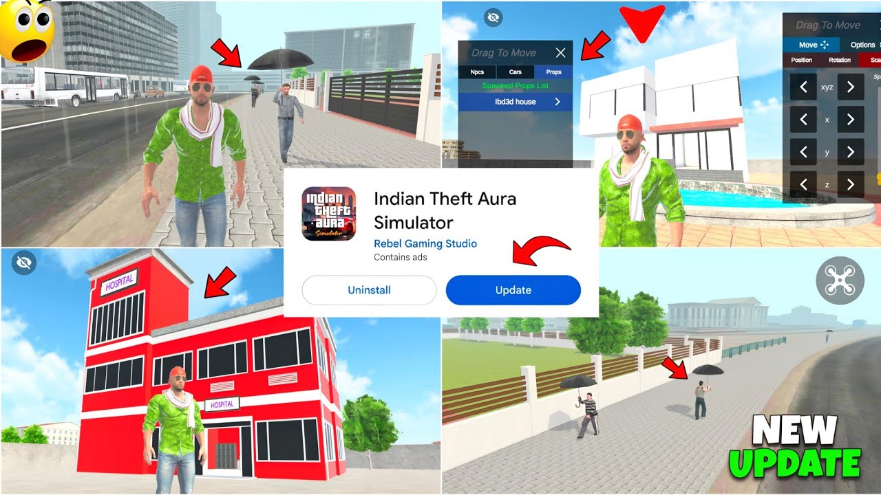 Indian Theft Auto Simulator New Update 🤑 Rain Mode + Custom Props New Features Cheat Code New Update