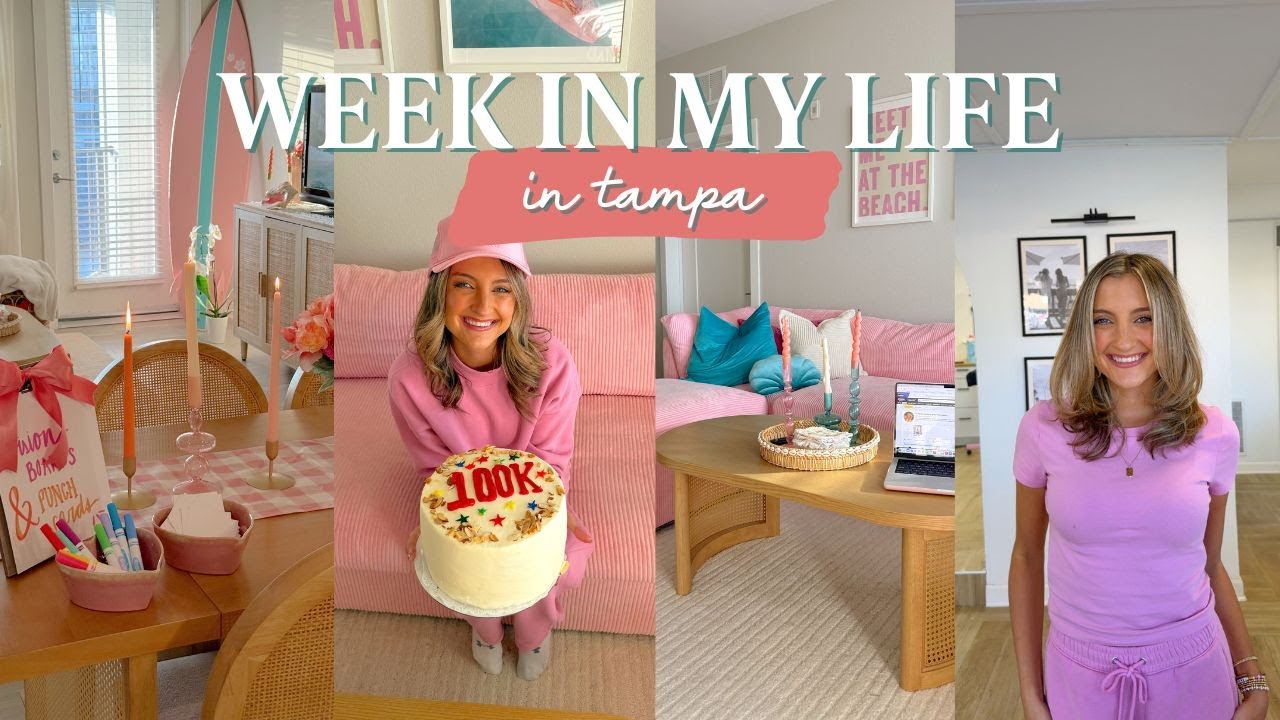 FLORIDA WEEK IN MY LIFE 🏠🌴🩷productive days in my life as a wfh girl: 100K, workouts, meals, hosting