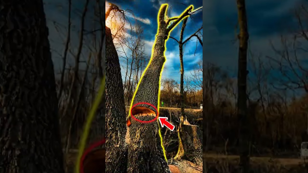 Insane Tree Felling! 😱 One Cut Changed