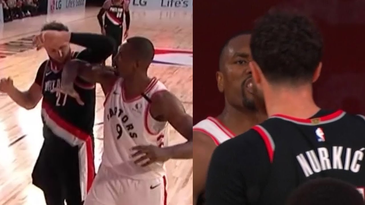 Serge Ibaka & Jusuf Nurkic getting heated in the bubble