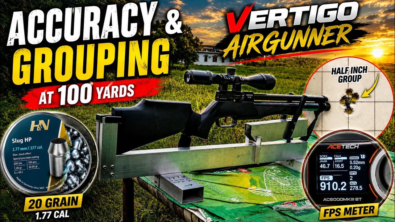 H&N 20 grain slug performance in long range up to 100 yards in Valorous Vertigo Airgun/#sharpshoo...