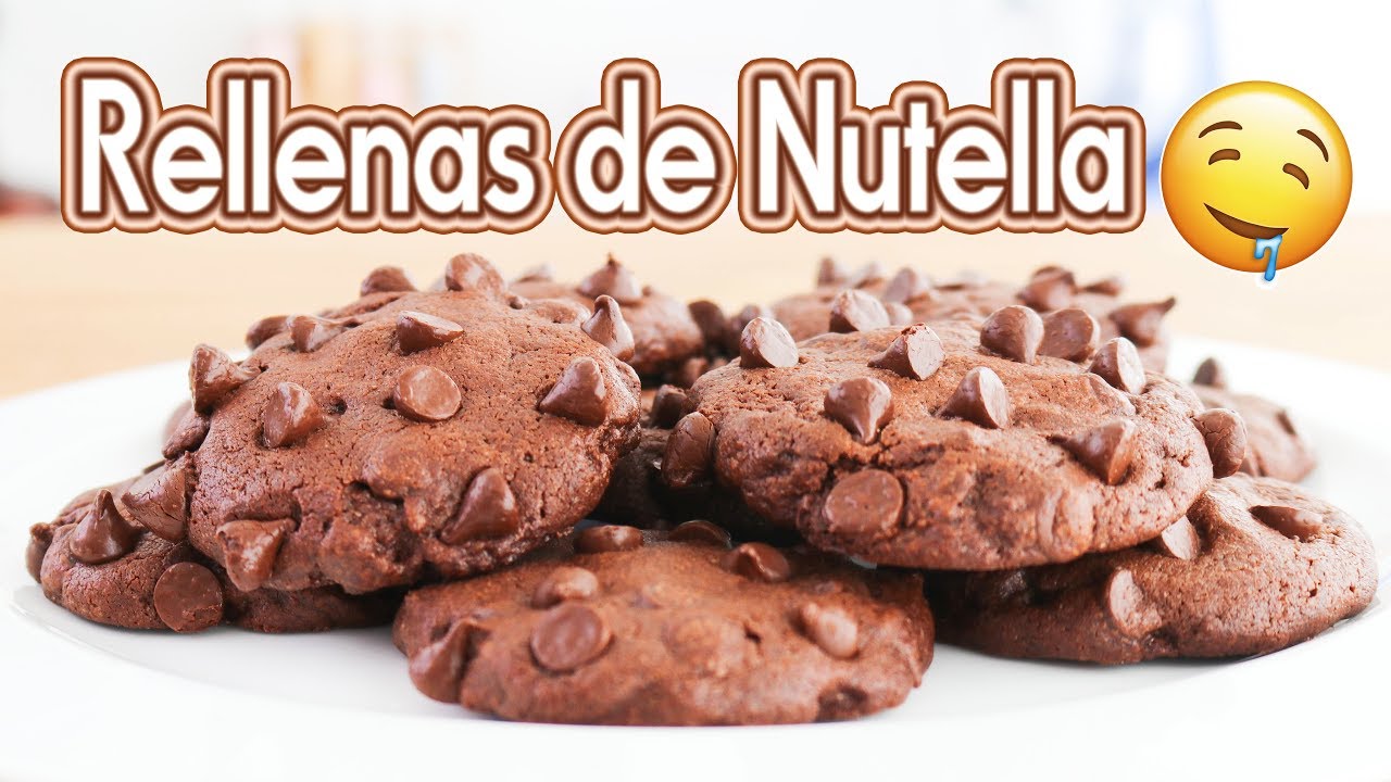 Galletas con Chispas de Chocolate rellenas de Nutella - Receta ☆ Tan Dulce