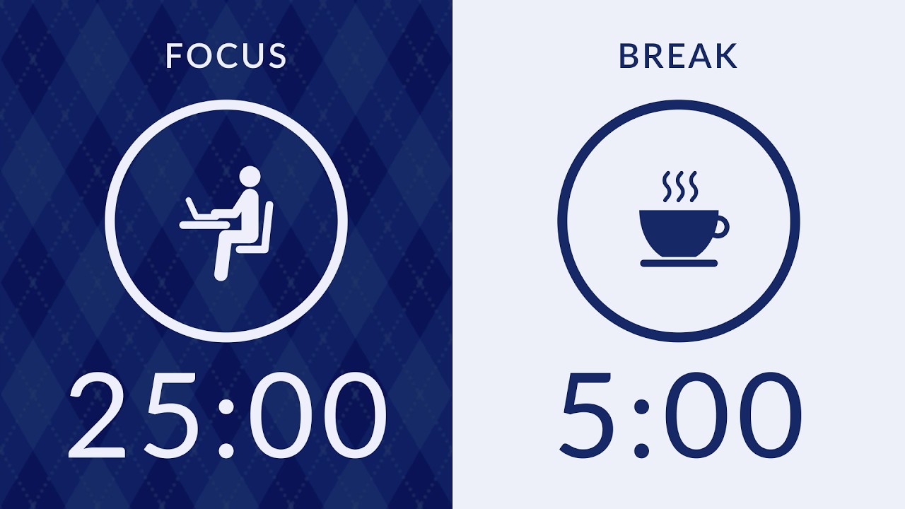 25/5 Pomodoro Timer with Brown Noise 🎧 2-Hour Study with Me for Deep Focus & ADHD ✨