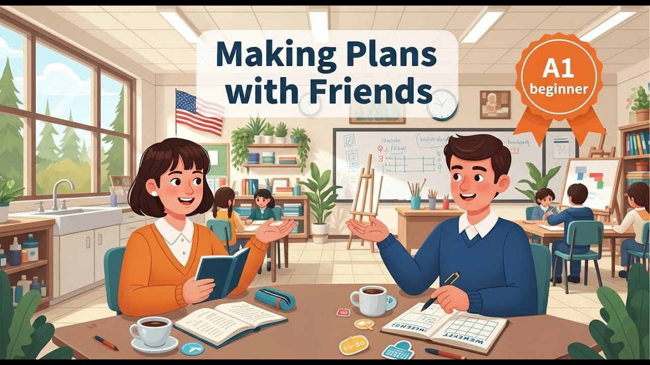 Making Plans with Friends | A1 English Conversation | Podcast English studio