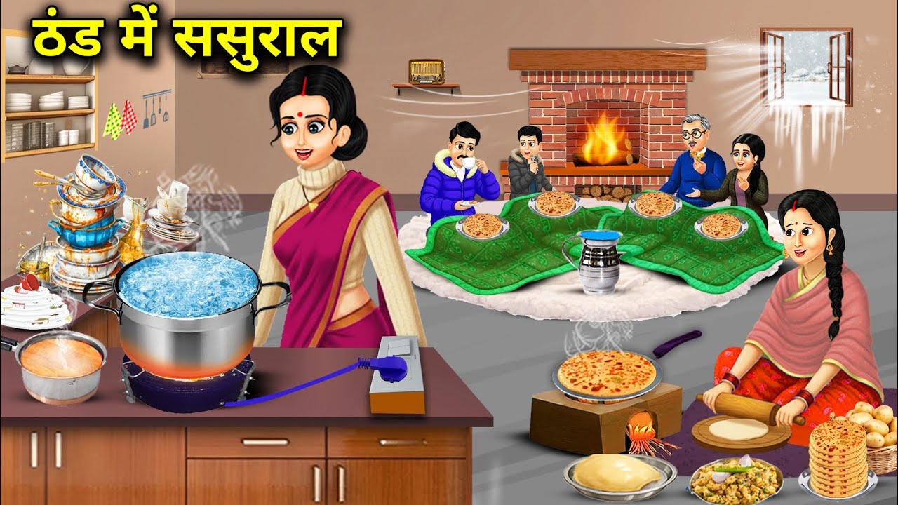 ठंड मे ससुराल || In-laws in the winter || Animated Videos || Abundance Sas Bahu Kahaniya...