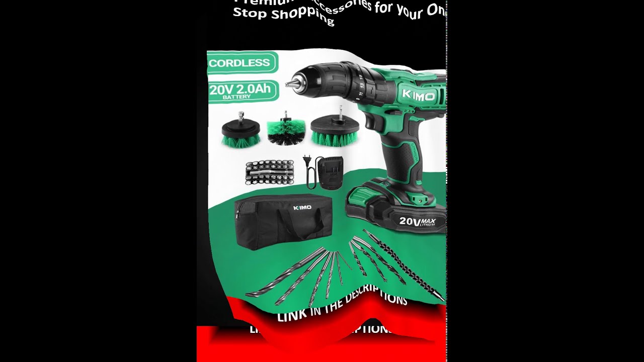 KIMO Cordless Drill Driver Kit, 20V Impact Drill Set
