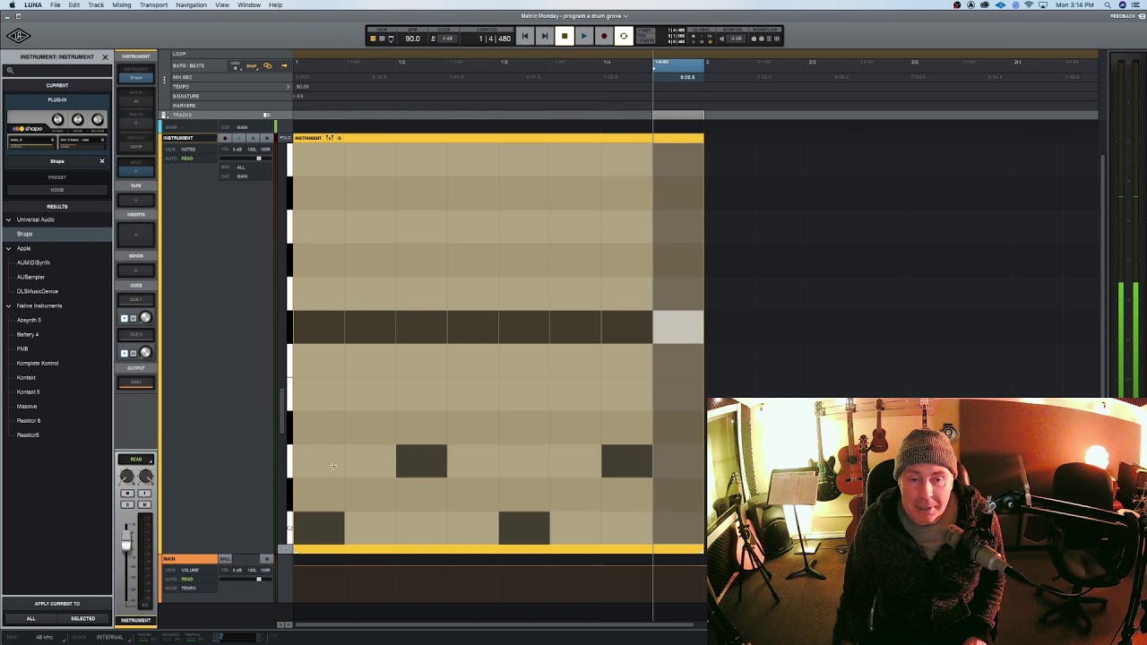 PROGRAM A BASIC DRUM BEAT IN LUNA