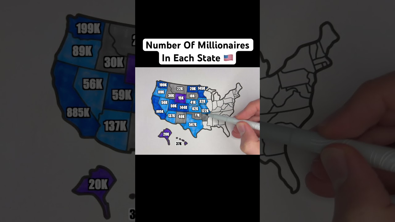 Number Of Millionaires In Each State 🇺🇸 #usa #unitedstates #map #geography #states