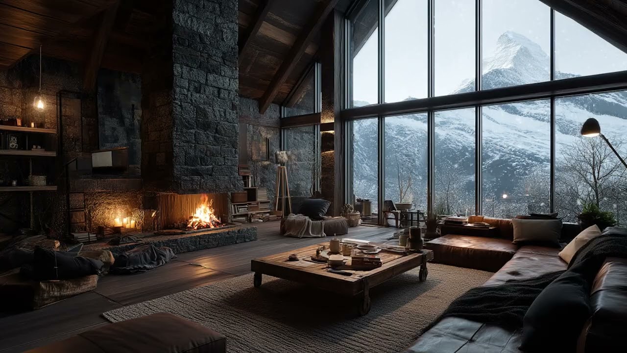 Firelight Against the Winter Wind | Calm Nights & Deep Rest 🔥🌬️