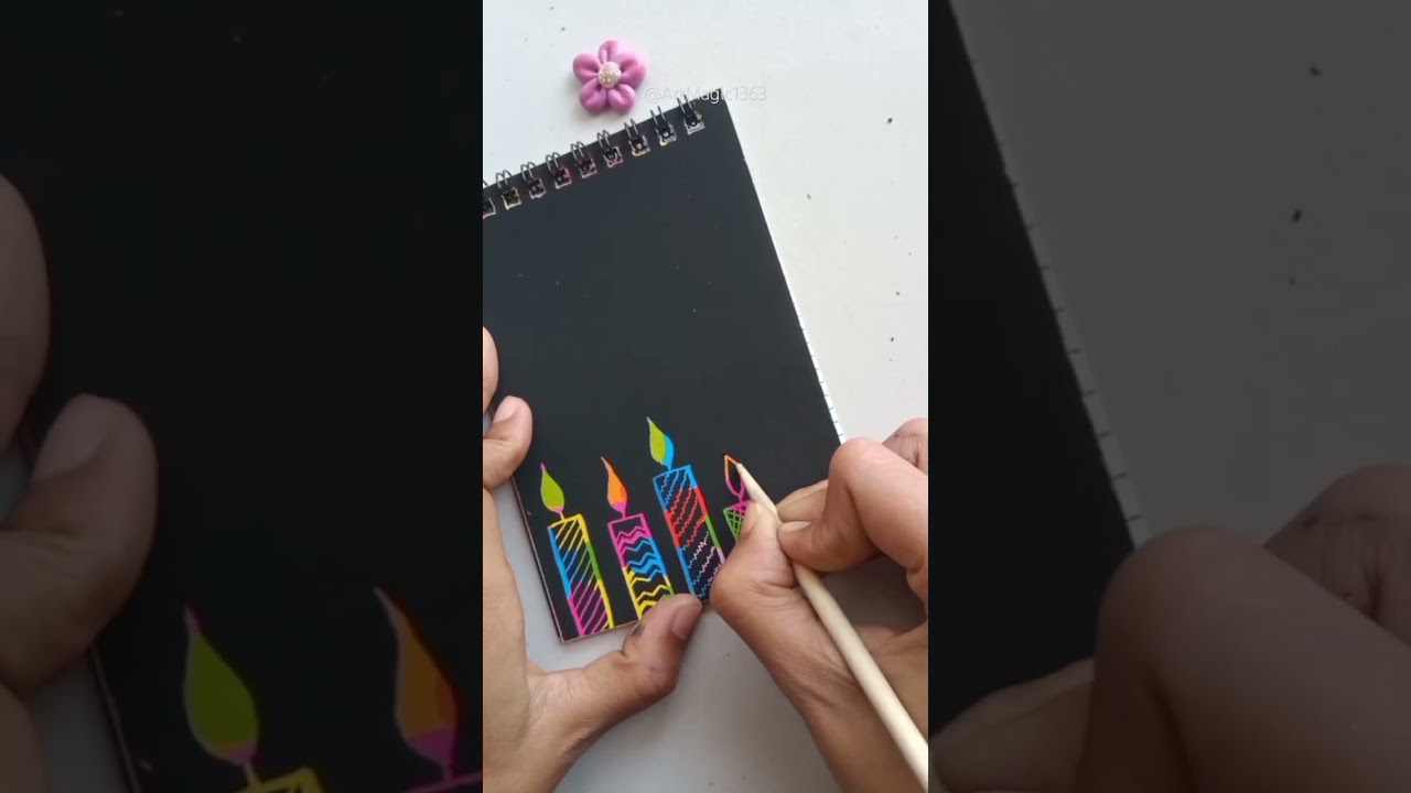 Happy Birthday card with scratch notes &hearts;️ 😱🥳 #easy #schach #shorts