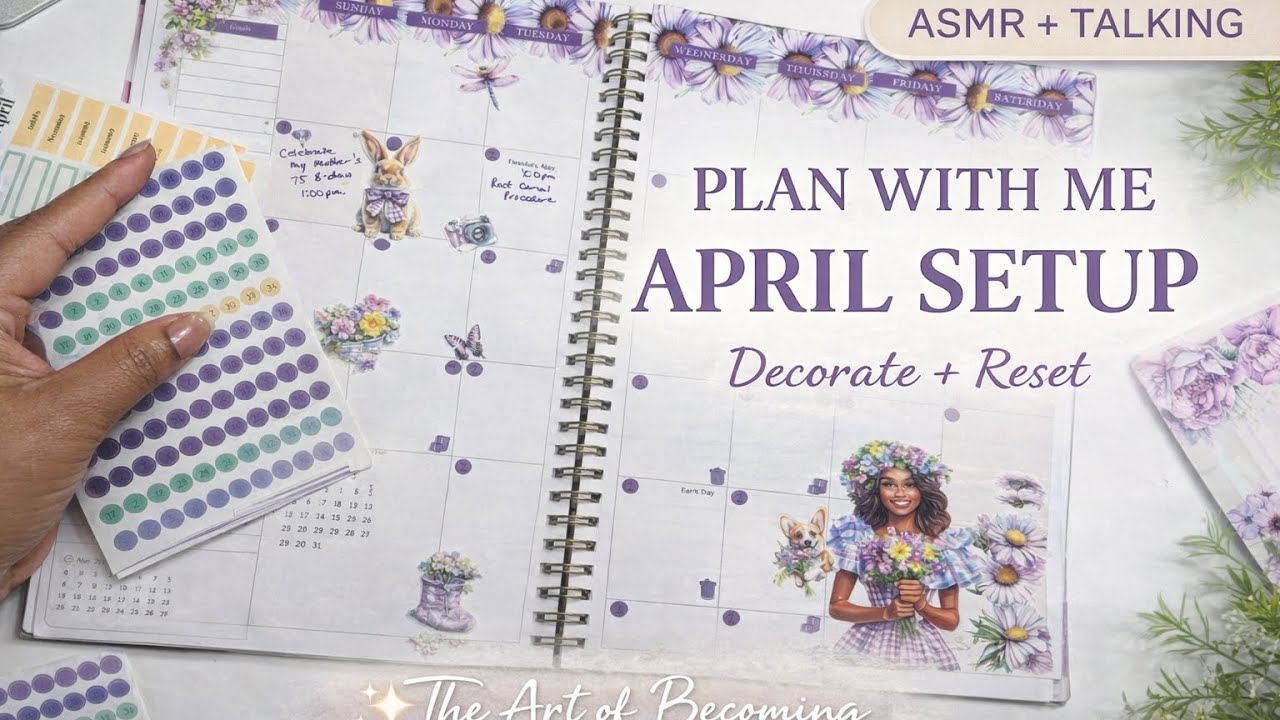 Plan With Me | April 2026 Monthly Setup ✨ ASMR + Decorating My Planner
