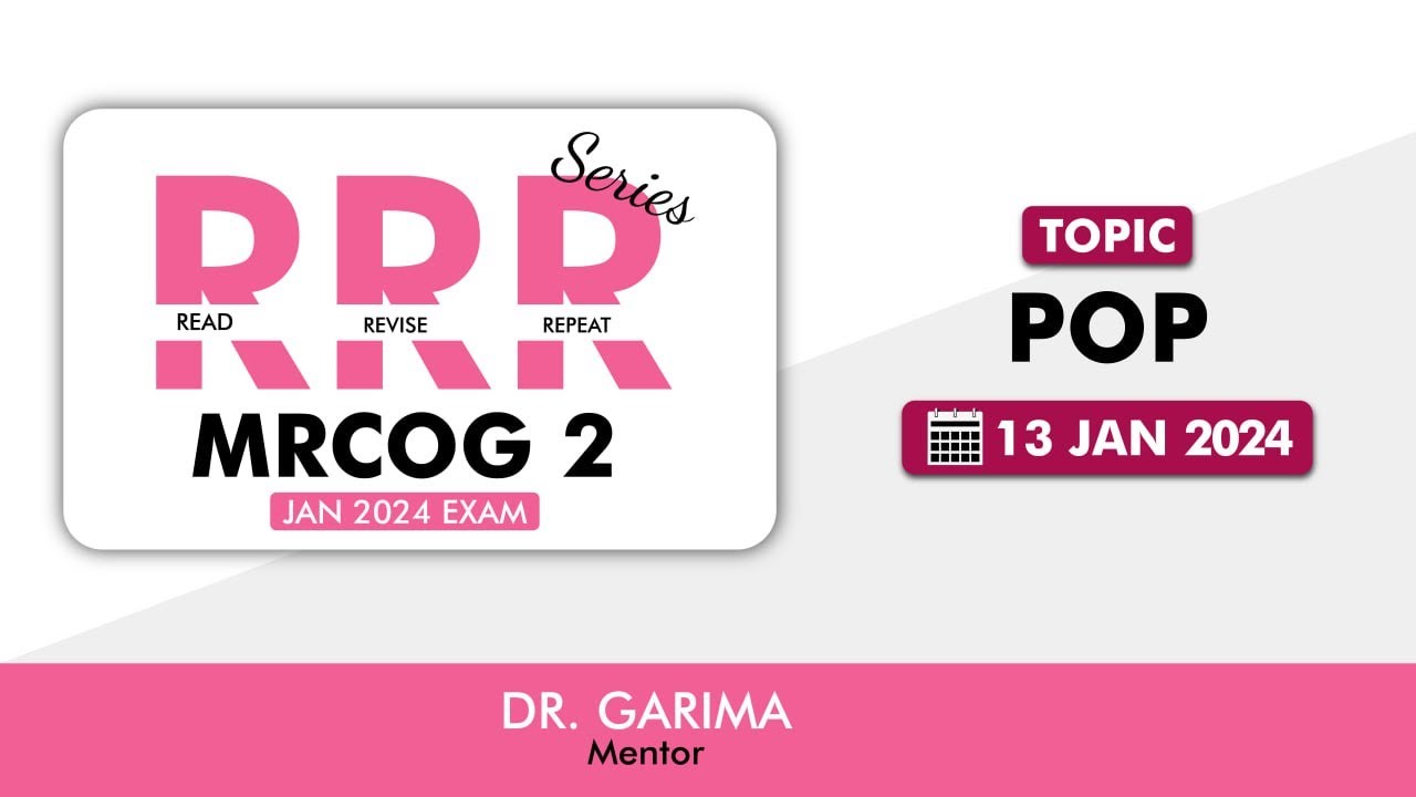 MRCOG Part 2 || RRR Series || Postoperative care || Dr. Garima || StudyMRCOG