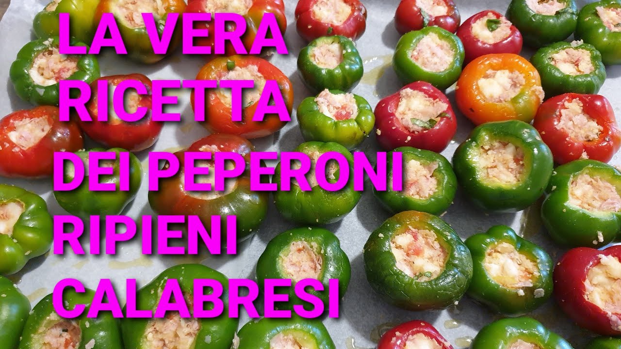 PEPERONI RIPIENI AL FORNO 😋 PIPI CHINI o MBUTTUNATI: FACILISSIMA ricetta calabrese DOC