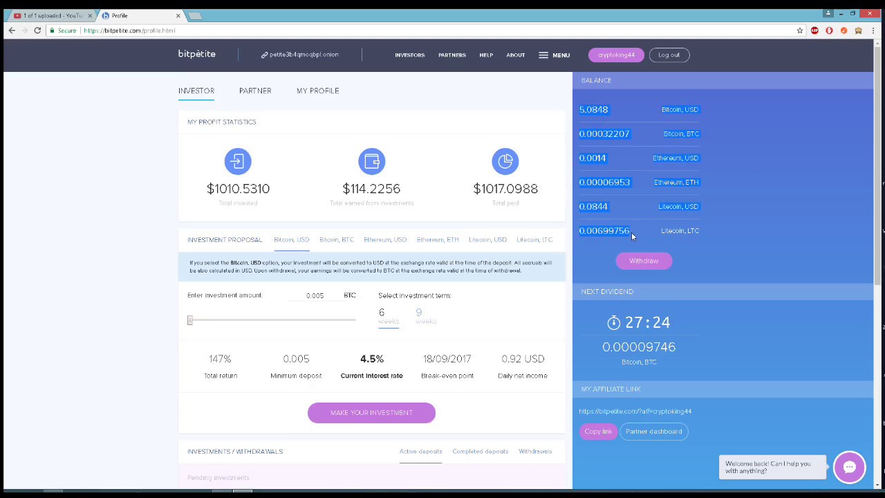 Bitpetite - 4.5% daily - Get paid every hour !!!