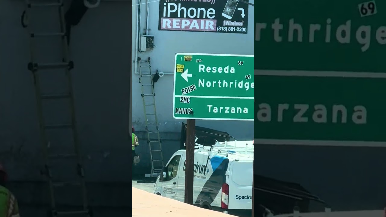 101 freeway graffiti in the west San Fernando valley 