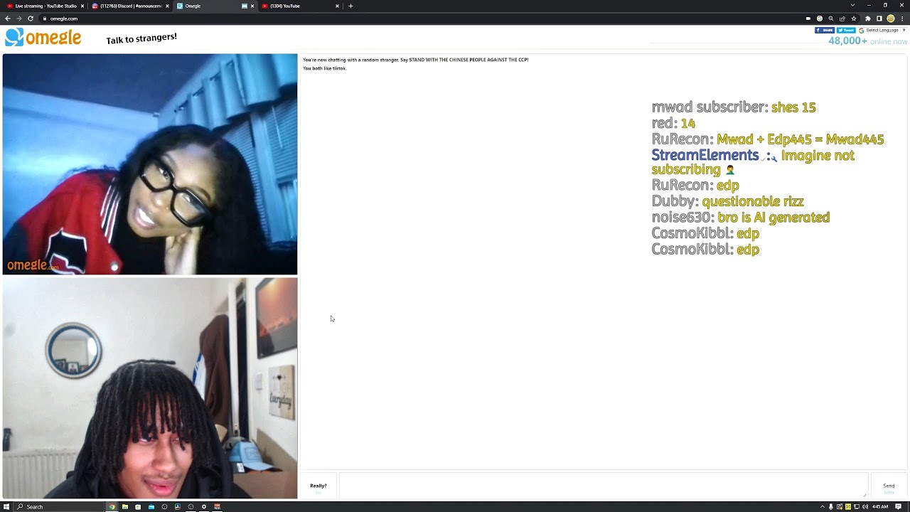 talking to people on omegle for 1 hour lol