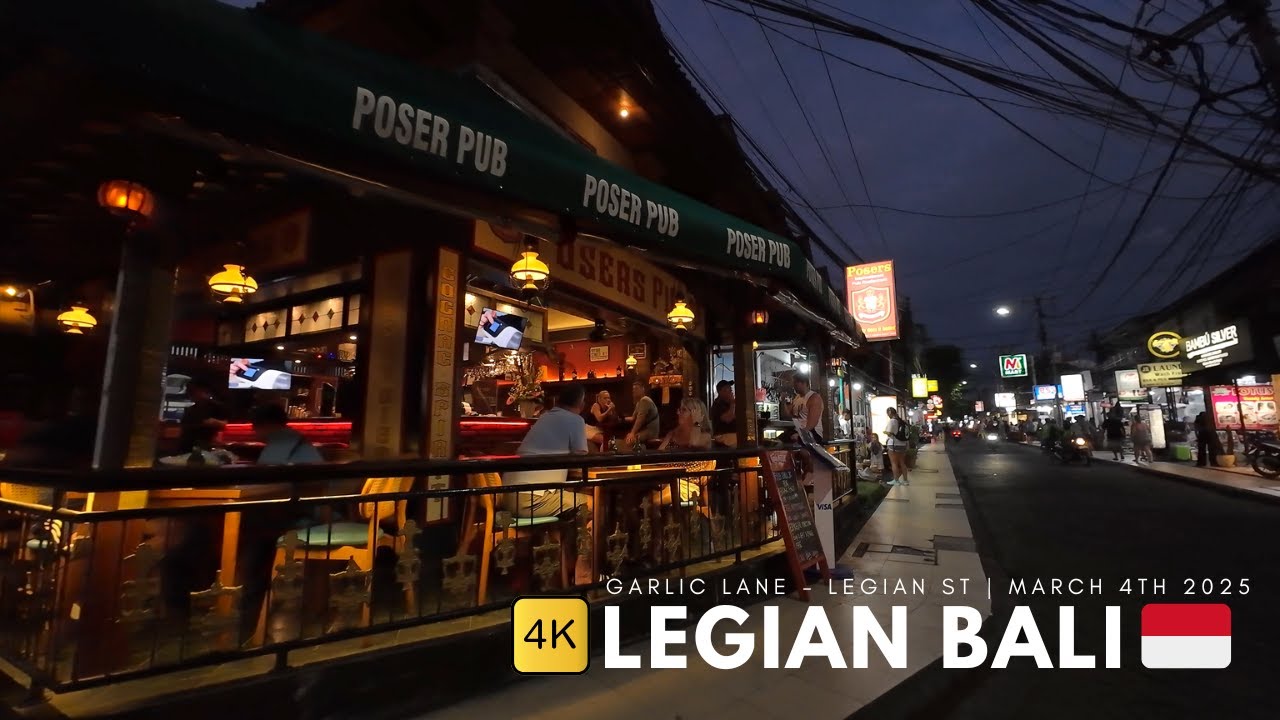 4K Bali Walking Update | Night Walk At Garlic Lane And Legian Main Street Kuta Bali Today March 2025