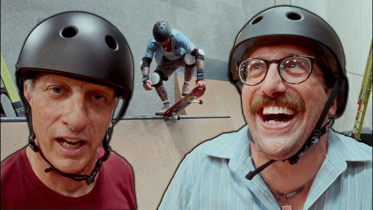 Tony Hawk teaches Ian Fidance to skate (dir. by McKone Corkery)