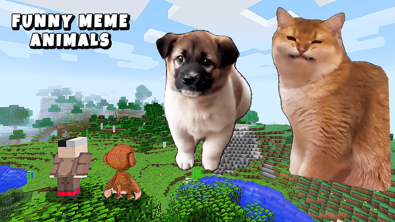 Meme Animals Cats and Dogs & Other Pets in Minecraft - Funny Gameplay Part 7