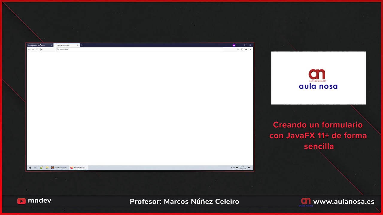Instalaci&oacute;n de JavaFX11 o superior y creaci&oacute;n de un formulario de manera sencilla